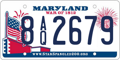 MD license plate 8AQ2679