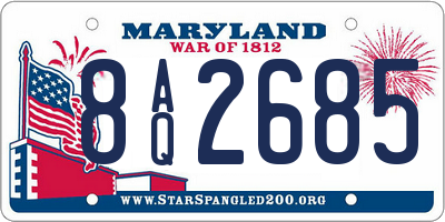 MD license plate 8AQ2685