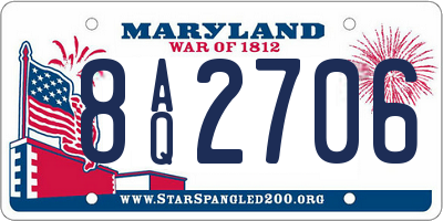 MD license plate 8AQ2706