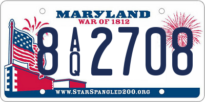 MD license plate 8AQ2708