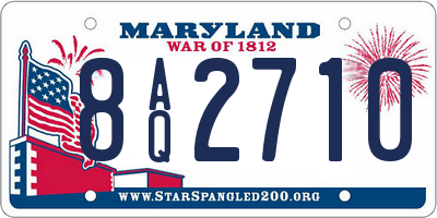 MD license plate 8AQ2710