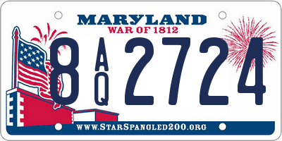 MD license plate 8AQ2724