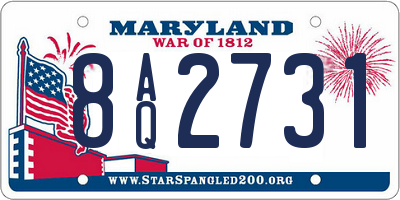MD license plate 8AQ2731
