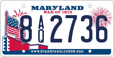 MD license plate 8AQ2736