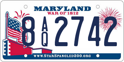 MD license plate 8AQ2742