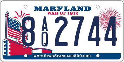 MD license plate 8AQ2744