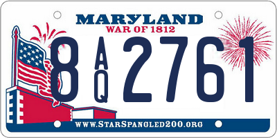 MD license plate 8AQ2761