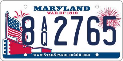 MD license plate 8AQ2765