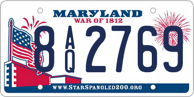 MD license plate 8AQ2769