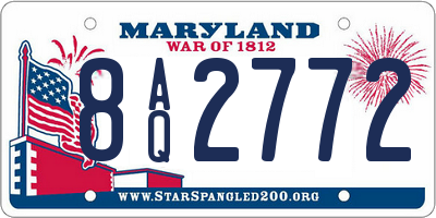 MD license plate 8AQ2772