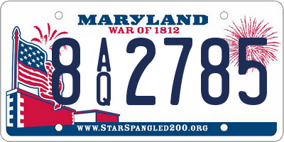 MD license plate 8AQ2785