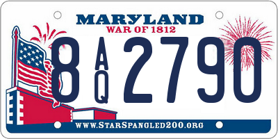 MD license plate 8AQ2790