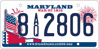 MD license plate 8AQ2806