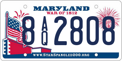 MD license plate 8AQ2808