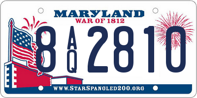 MD license plate 8AQ2810