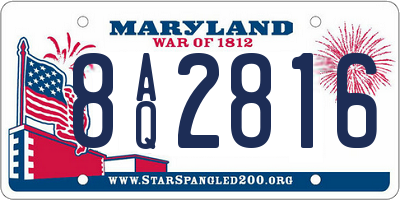 MD license plate 8AQ2816