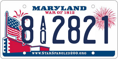 MD license plate 8AQ2821