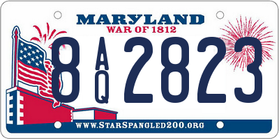 MD license plate 8AQ2823