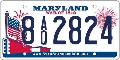 MD license plate 8AQ2824