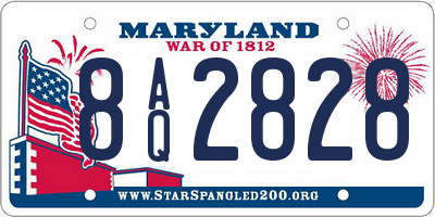 MD license plate 8AQ2828