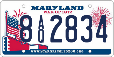 MD license plate 8AQ2834
