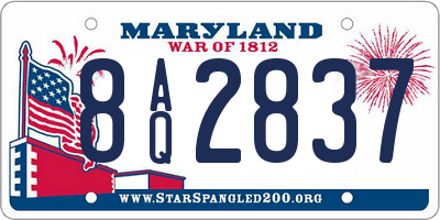 MD license plate 8AQ2837