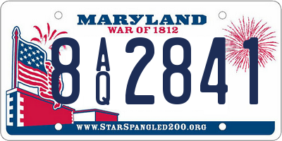MD license plate 8AQ2841
