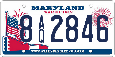 MD license plate 8AQ2846