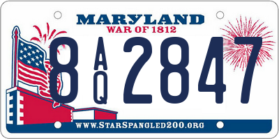 MD license plate 8AQ2847