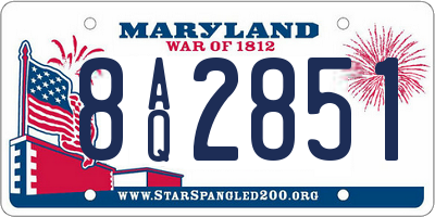 MD license plate 8AQ2851