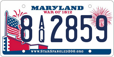 MD license plate 8AQ2859