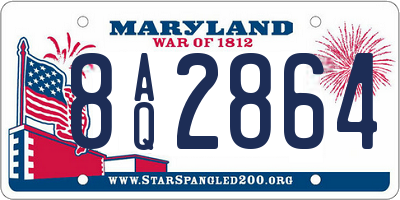 MD license plate 8AQ2864