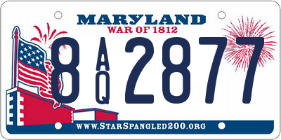 MD license plate 8AQ2877