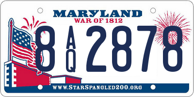 MD license plate 8AQ2878