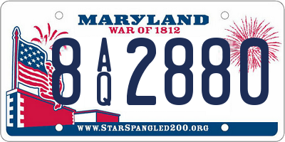 MD license plate 8AQ2880