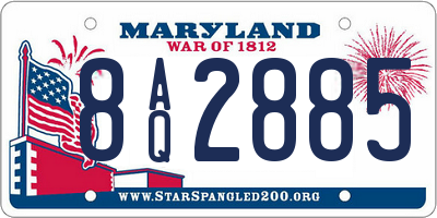 MD license plate 8AQ2885
