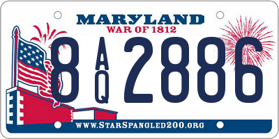 MD license plate 8AQ2886