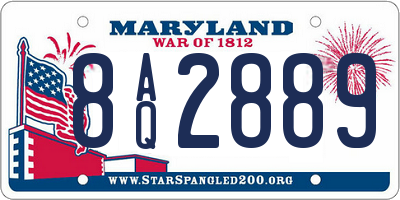MD license plate 8AQ2889