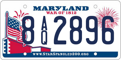 MD license plate 8AQ2896