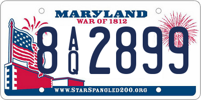 MD license plate 8AQ2899