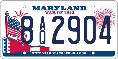 MD license plate 8AQ2904