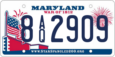MD license plate 8AQ2909