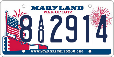 MD license plate 8AQ2914
