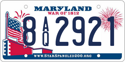MD license plate 8AQ2921