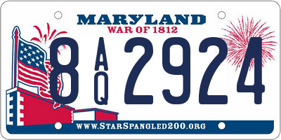 MD license plate 8AQ2924