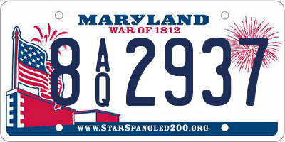 MD license plate 8AQ2937