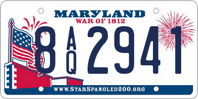 MD license plate 8AQ2941