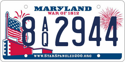 MD license plate 8AQ2944