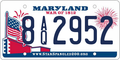 MD license plate 8AQ2952