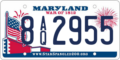 MD license plate 8AQ2955